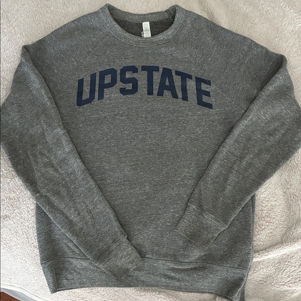 Gray 'UPSTATE' Crewneck Sweatshirt - Women's Cozy Pullover
